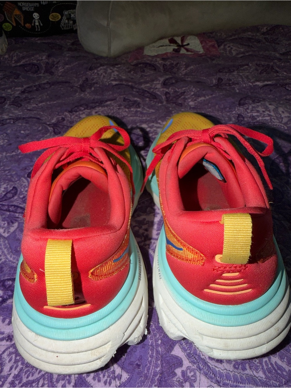 HOKA ONE ONE Womens Bondi 8 'Cerise Cloudless' Sneakers - Picture 5 of 12